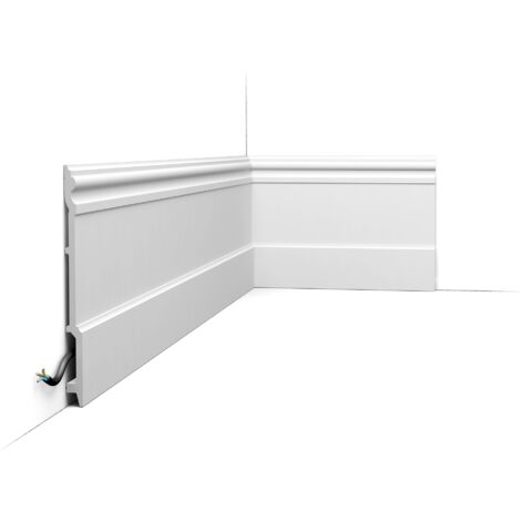Pack de 4 mètres Plinthe élégante haute aux détails affinés SX191 - L200 x H21 x L2,1 cm - ORAC DECOR (1/5)