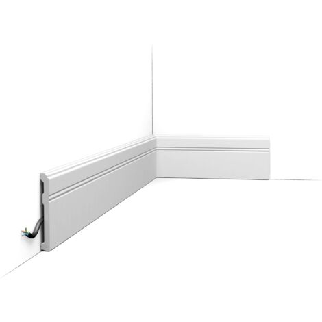Pack de 4 mètres Plinthe moderne avec cannelures SX105 - L200 x H10,8 x L1,3 cm - ORAC DECOR
