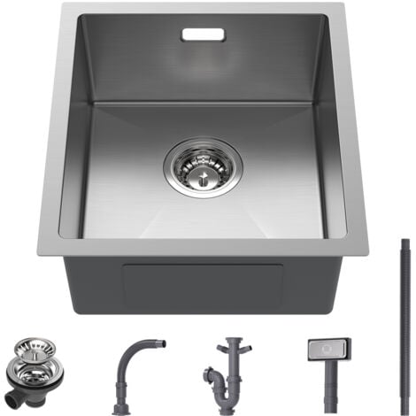 CECIPA Küchenspüle 50x44 Cm - Edelstahl Einbauspüle Mit Siphon