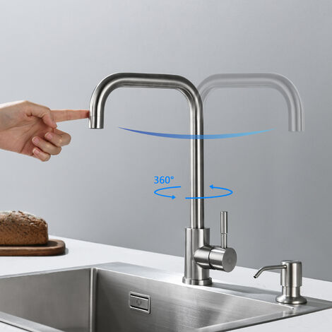 Küchenarmatur Ausziehbar Touch Sensor Wasserhahn 360°Gebürstetem Gold  Edelstahl