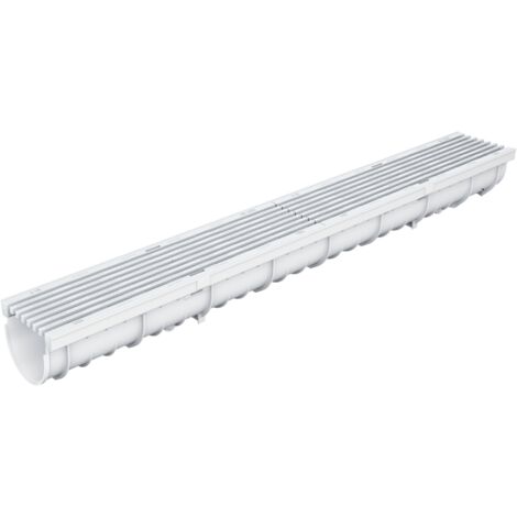 MEA Pack De 12 Caniveaux Extérieurs MEAPARK Avec Grille Plastique Recyclé Noir - Largeur 10cm - Passage Piéton