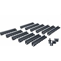 MEA – Pack de 12 caniveaux avec grille à fente – E-Blade L en inox – Résistance A15 – Pour drainage extérieur efficace