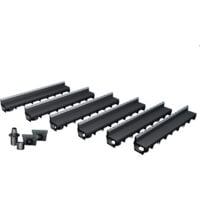 Pack de 6 caniveaux MEAPARK avec grille à fente + E-BLADE S en Inox