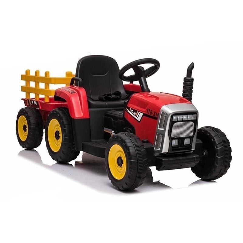 Tractor eléctrico para niños con remolque 2 motores de 90 vatios