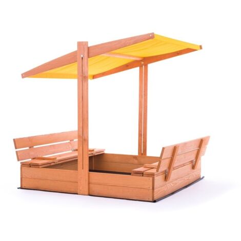 Mesa de picnic de madera con arenero y asientos azul - Plum
