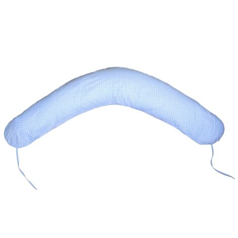 Cojín de lactancia - Cojín de embarazo - 100% algodón - con cordones - 145 cm - azul a cuadros (1/2)