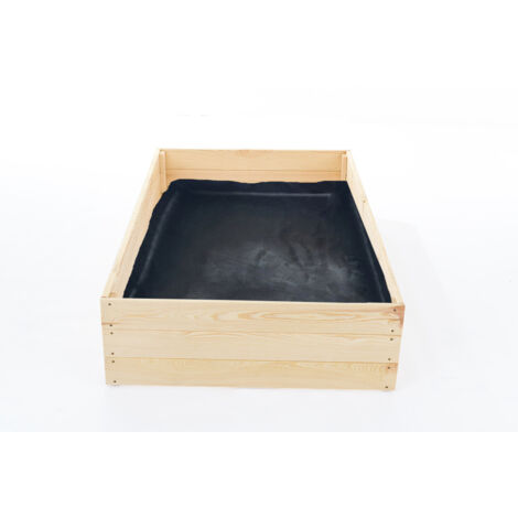 Caja de huerta - caja de cría - 120x80x27 cm - madera - con tela de tierra