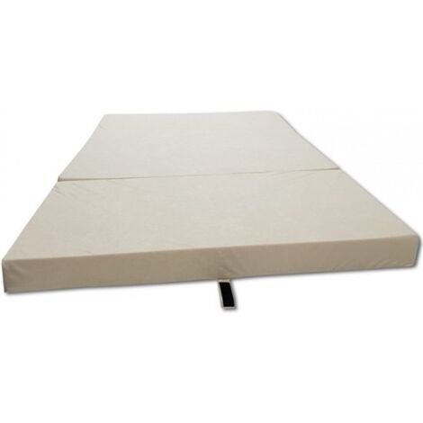 Colchón para invitados - colchón de camping - colchón de viaje - colchón plegable - 80 x 200 x 10 - crema