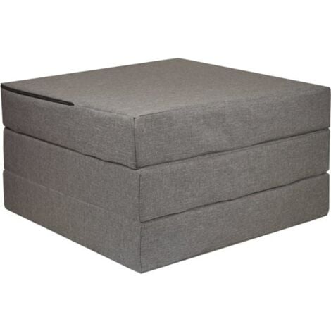 Colchón para invitados - gris - colchón de camping - colchón de viaje - colchón plegable - 195 x 65 x 10