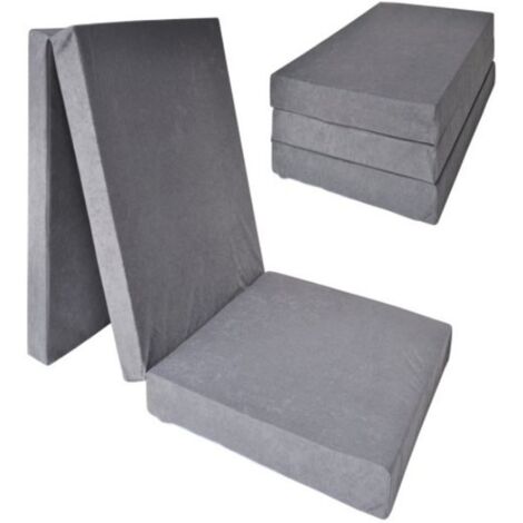Colchón de invitados extra grueso - gris - colchón de camping - colchón de viaje - colchón plegable - 195 x 70 x 15