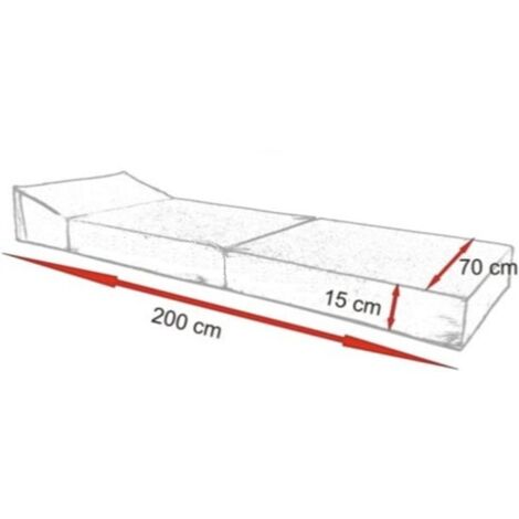 Colchón de lujo para invitados - periódico - colchón de camping - colchón de viaje - colchón plegable - 200 x 70 x 15 - con almohadas