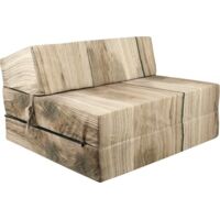 Colchón de invitados motivo madera - colchón plegable - 200x90x15 cm - colchón de camping