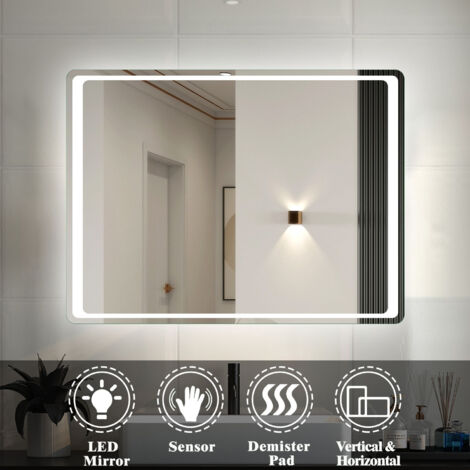 Acezanble Illuminated LED Bathroom Mirror Light Infrared Sensor ...