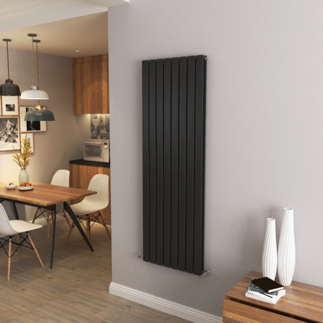 Acezanble Vertical Flat Panel Radiator Central Heating Rad 1600x544mm Double Black