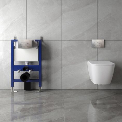 SKY Bathroom 1.14M Concealed Cistern Frame Match Rimless Wall Hung