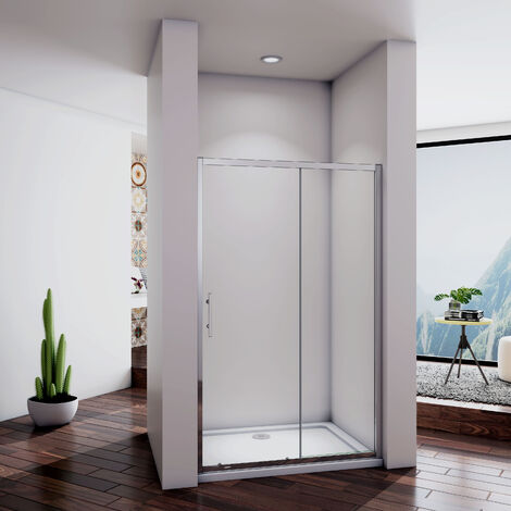 Acezanble Porte de douche coulissante 100x190cm, installation en nicheen niche (1/5)