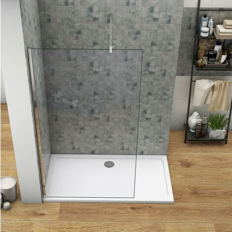 Acezanble 1100x1850mm Walk In Wet Room Shower Easyclean Glass Enclosure Screen