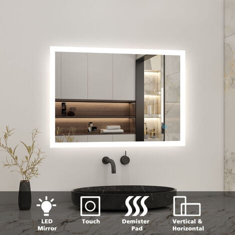 Acezanble Illuminated Led Bathroom Mirror 1000X600mm, Anti-fog, Touch ...