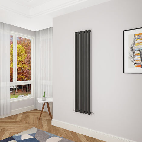 Acezanble Black Oval Column Radiator 1600 x 354mm Single Panel