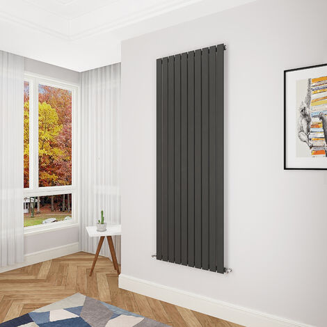 Acezanble Black Flat Panel Radiator 1800 x 680mm Single Panel