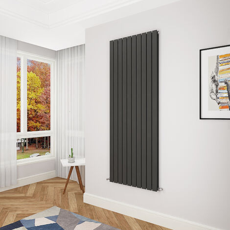 Acezanble Black Flat Panel Radiator 1800 x 680mm Double Panel