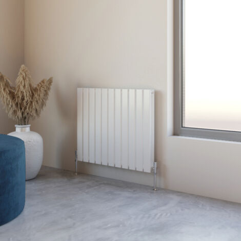Acezanble 600x748mm Double White Horizontal Flat Panel Central Heating Designer Radiator