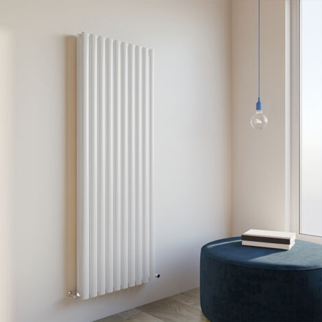 Acezanble 1600x590mm Double White Vertical Oval Column Central Heating Designer Radiator (1/5)
