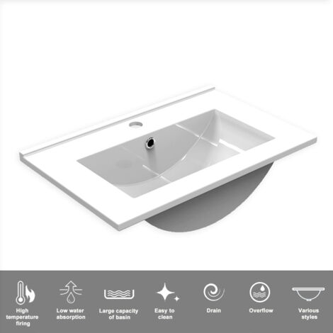 600mm Grey Bathroom Vanity Unit with Basin Sink Storage