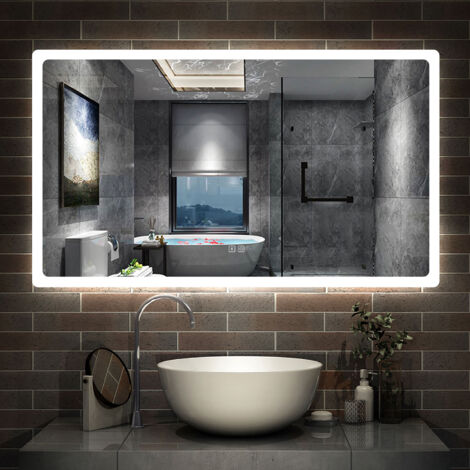 Acezanble LED Bathroom Wall Mirrors with Bluetooth, Adjustable Colors, Anti-Fog, 6500K Cool White Light + 4600K Warm White Light + 2700K Warm Light 160x80cm