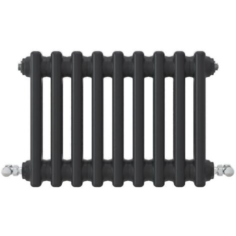 Acezanble Horizontal Traditional Cast Iron Style Radiator 300x425mm 3 Column Black (1/4)