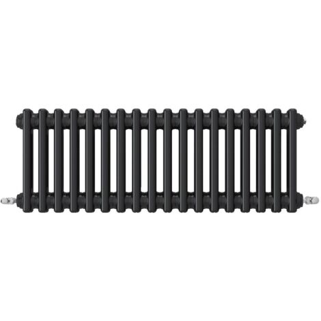 Acezanble Horizontal Traditional Cast Iron Style Radiator 300x830mm 3 Column Black