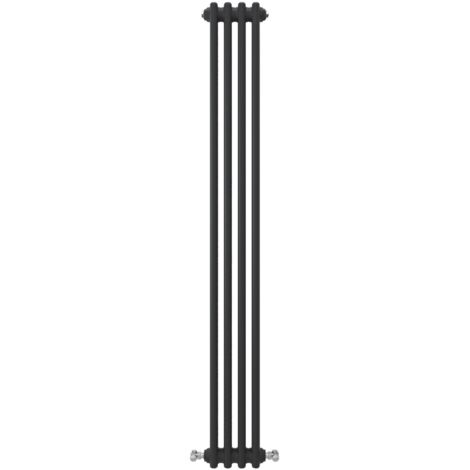 Acezanble Vertical Traditional Cast Iron Style Radiator 1500x200mm 2 Column Black