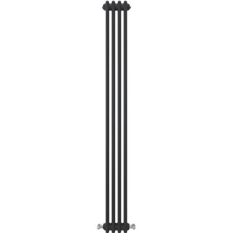 Acezanble Vertical Traditional Cast Iron Style Radiator 1800x200mm 2 Column Black
