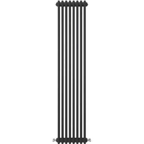 Acezanble Vertical Traditional Cast Iron Style Radiator 1800x380mm 3 Column Black