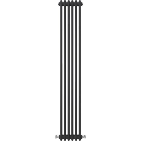 Acezanble Vertical Traditional Cast Iron Style Radiator 1800x290mm 2 Column Black