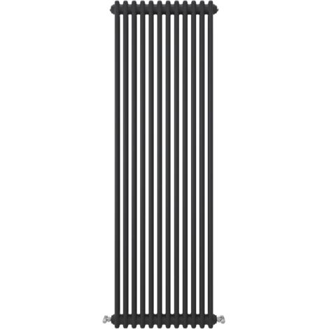 Acezanble Vertical Traditional Cast Iron Style Radiator 1800x560mm 3 Column Black