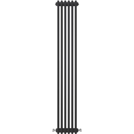 Acezanble Vertical Traditional Cast Iron Style Radiator 1800x290mm 3 Column Black