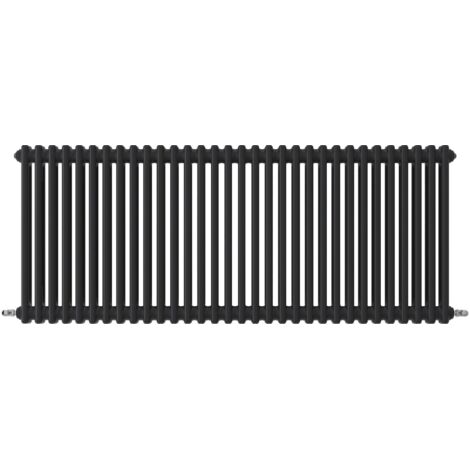 Acezanble Horizontal Traditional Cast Iron Style Radiator 600x1460mm 2 Column Black