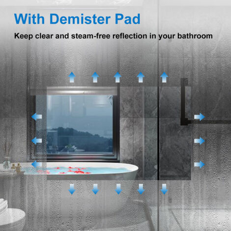 Acezanble Round Backlit LED Bathroom Mirror with 3 Colour Lights 50cm Illuminated Backlit Wall Mounted Bathroom Mirror with Demister Memory Function with Dimmable Brightness