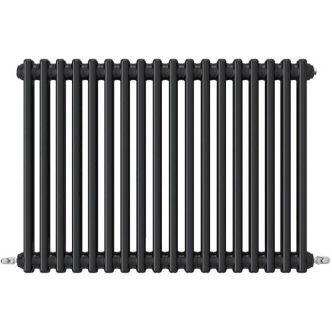 Acezanble Horizontal Traditional Cast Iron Style Radiator 600x830mm 3 Column Black
