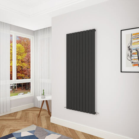 Acezanble Black Flat Panel Radiator 1600 x 680mm Single Panel (1/5)