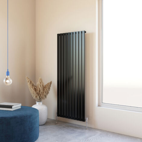 Acezanble 1600x680mm Single Black Vertical Flat Panel Central Heating Designer Radiator