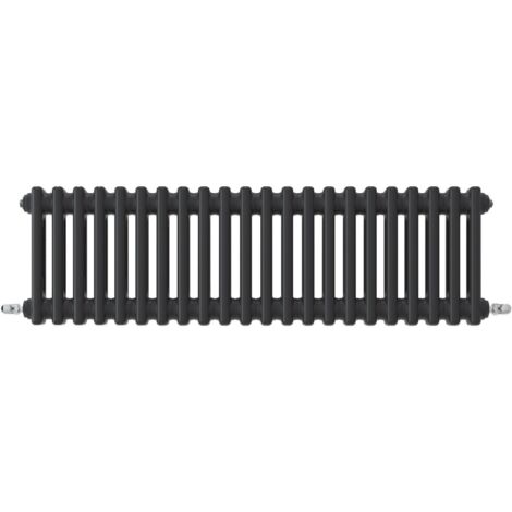 Acezanble Horizontal Traditional Cast Iron Style Radiator 300x1010mm 2 Column Black