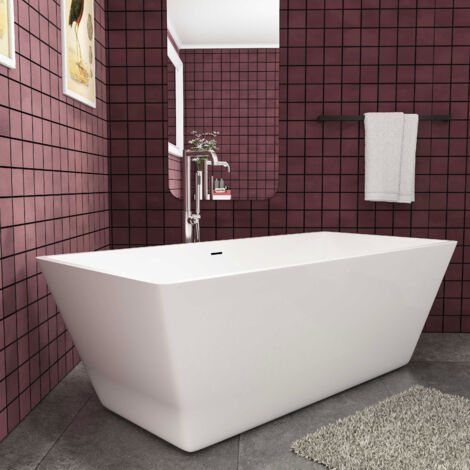 Acezanble White Acrylic Bathtub High Quality  Modern Freestanding Double Ended 1700x800mm