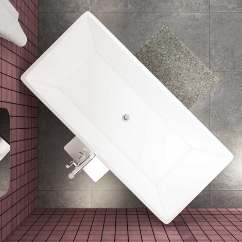 Acezanble White Acrylic Bathtub High Quality  Modern Freestanding Double Ended 1700x800mm