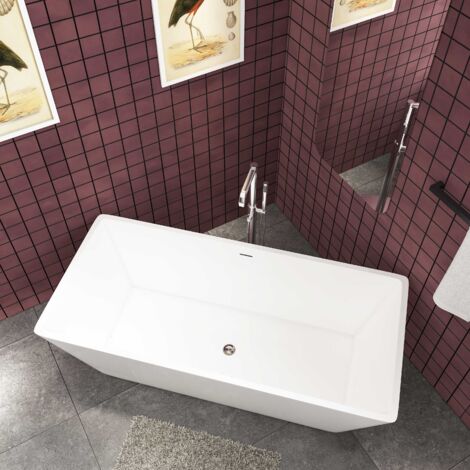Acezanble White Acrylic Bathtub High Quality  Modern Freestanding Double Ended 1700x800mm