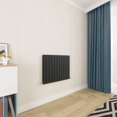 Acezanble Black Flat Panel Radiator 600 x 748mm Double Panel