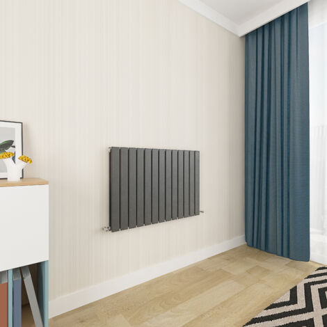 Acezanble Anthracite Flat Panel Radiator 600 x 884mm Double Panel