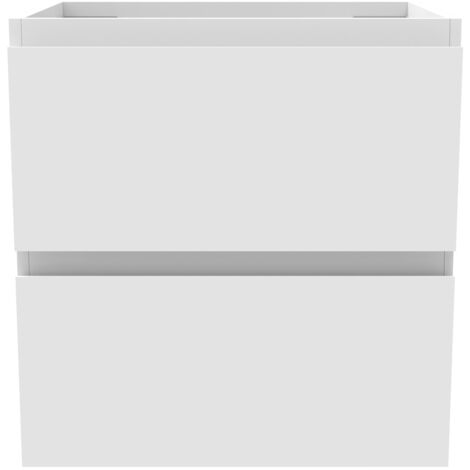 Acazanble Wall Hung Bathroom Vanity Unit Base Cabinet Cupboard Cloakroom Storage Furniture, Soft Close Drawers, Matt White, 50x38.5x52cm