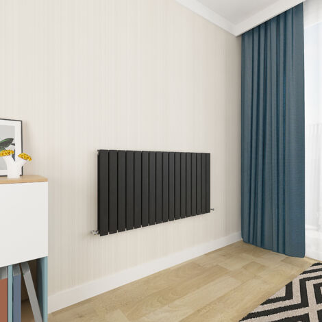 Acezanble Black Flat Panel Radiator 600 x 1156mm Double Panel